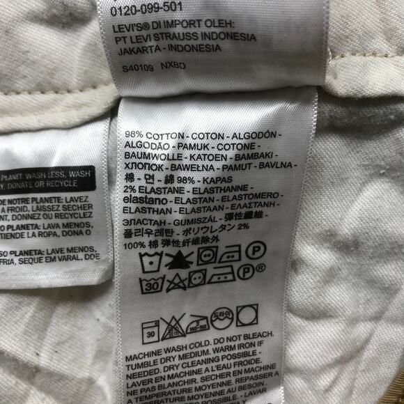 Levis Strauss Khaki Pants Mens 32x34 Straight Fit Stretch Beige Casual Twill - Picture 10 of 13